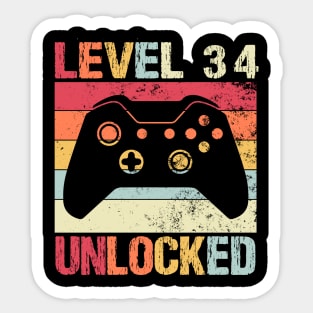 Level 34 Unlocked - 34th Birthday Sticker